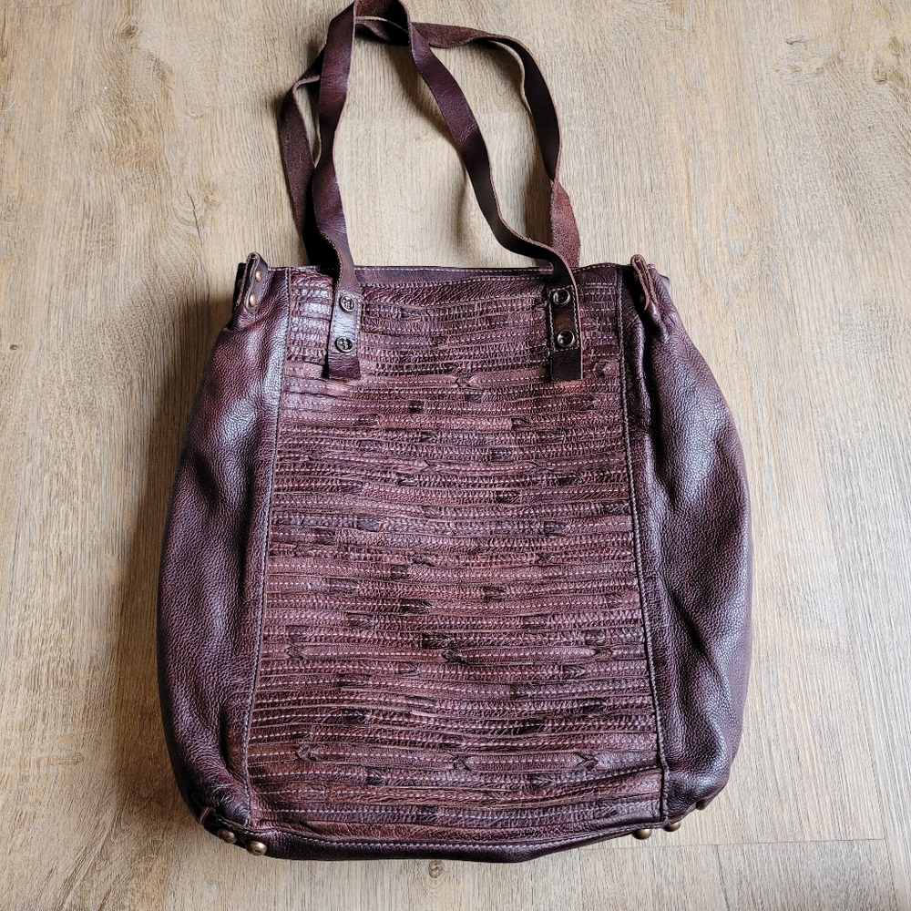 Amsterdam heritage XL brown leather rustic tote bag shopper purse